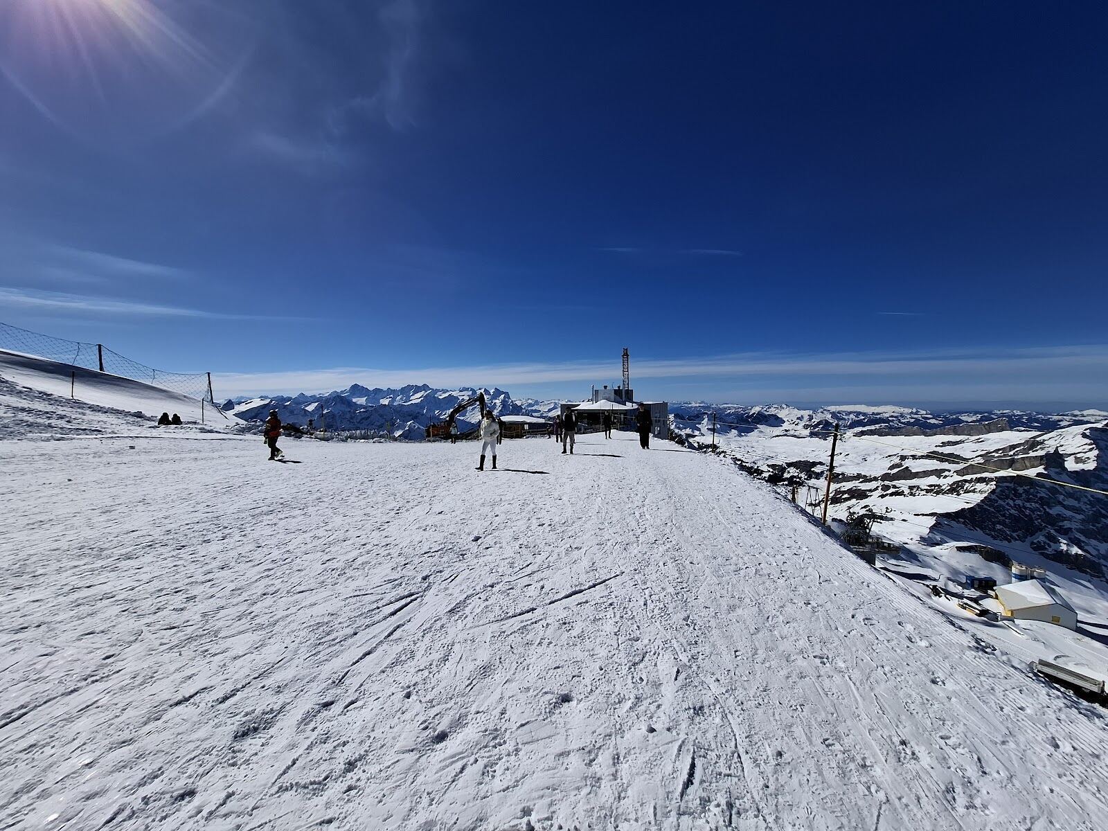 The town of Engelberg under the Titlis glacier in winter