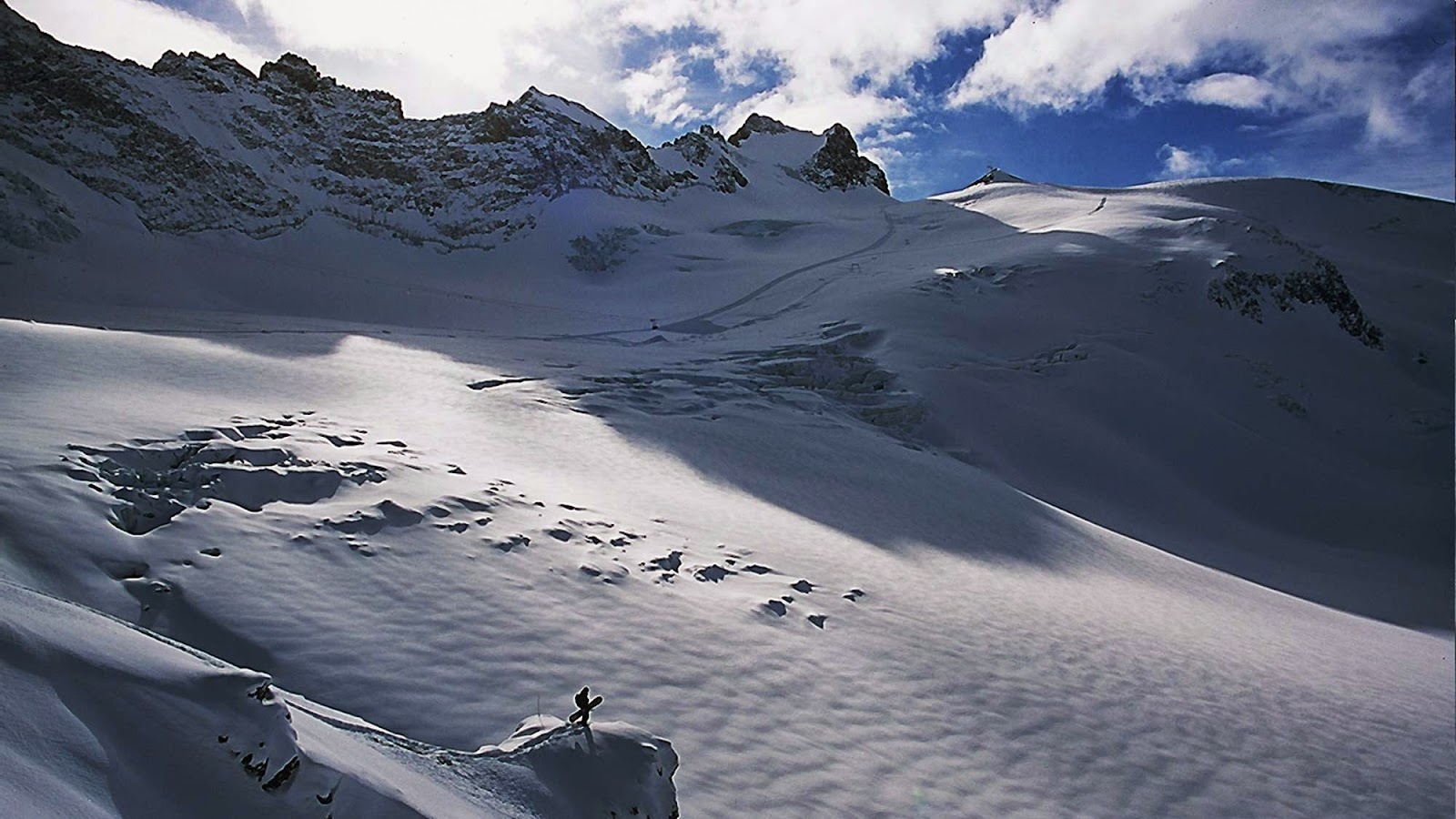The peak of La Meije above the village of La Grave