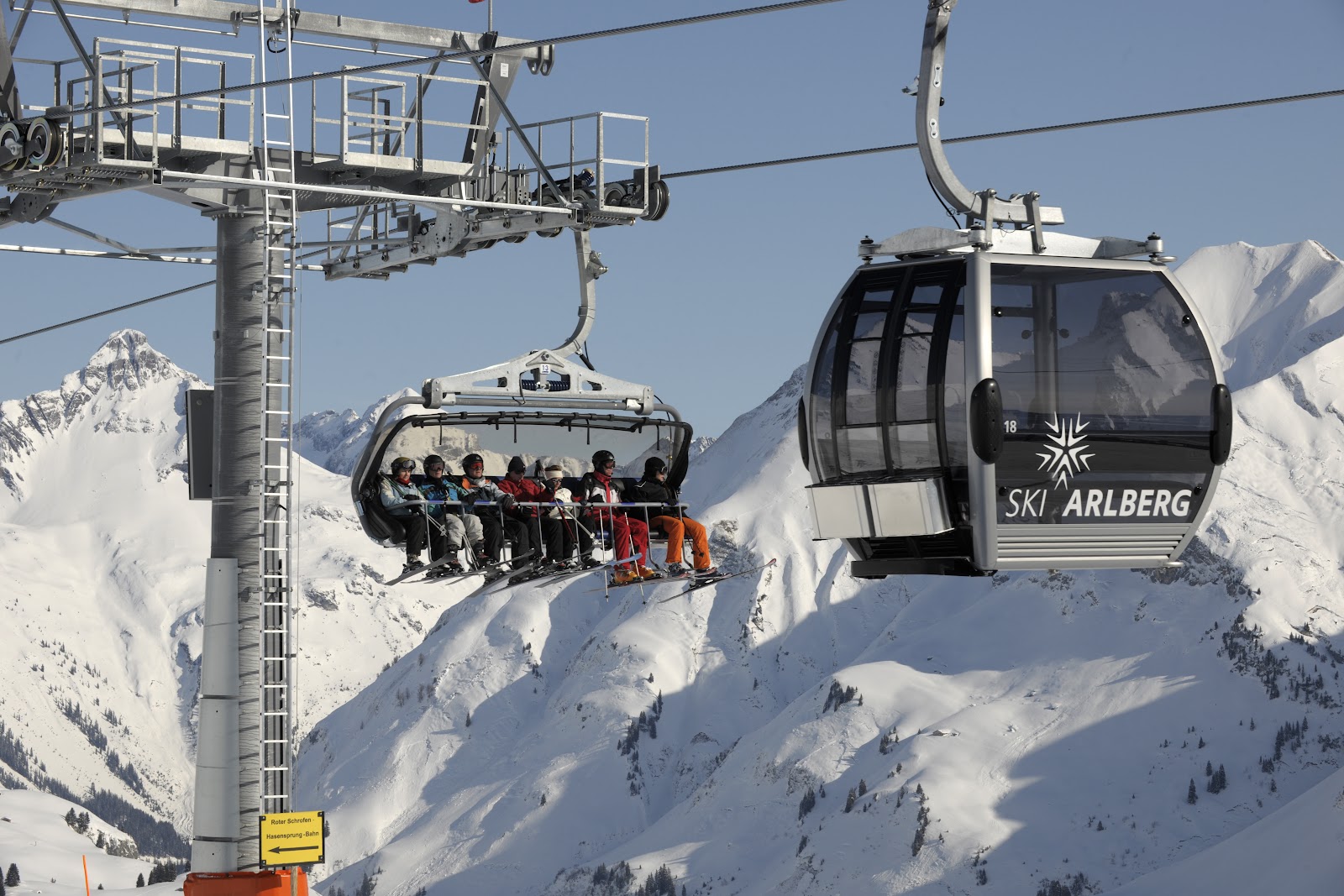 Immaculate groomed pistes above Lech on the White Ring circuit