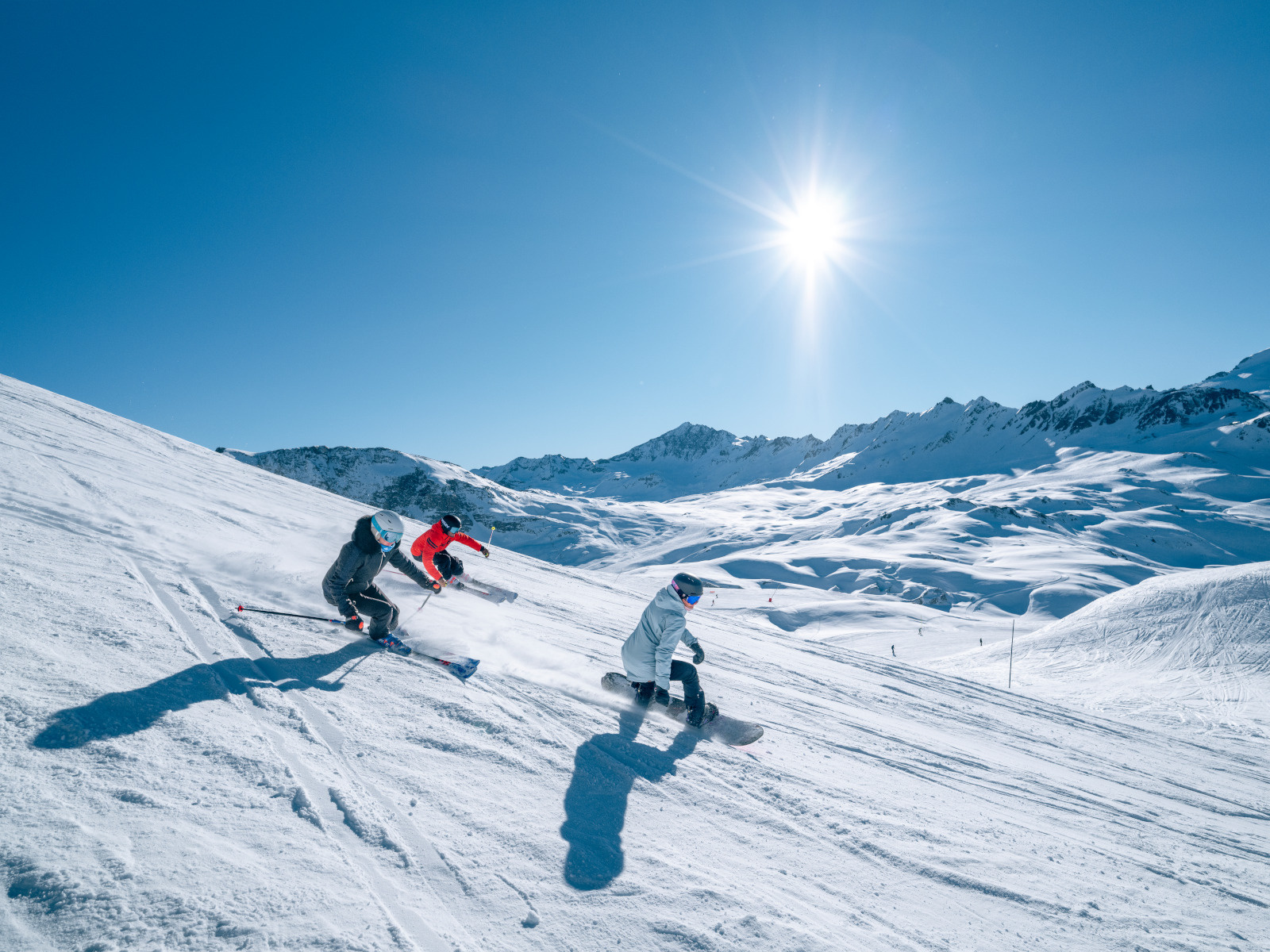 The stone and timber village of Val d'Isere under deep snow